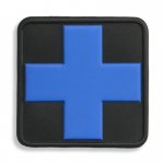 Medical Cross Patch, Black with Blue Cross