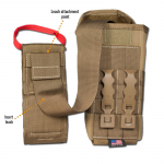 Chinook Medical Gear Individual First Aid Kit pouch and insert coyote brown showing leash attachement