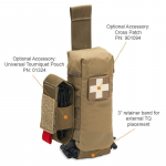 Chinook Medical Gear Individual First Aid Kit pouch and insert coyote brown with tourniquet pouch