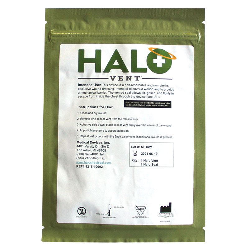 HALO Vent Chest Seal 2/pk (1 vented, 1 non-vented)