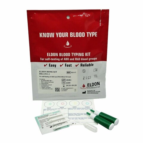 Craig Medical Distribution EldonCard Blood Typing Kit