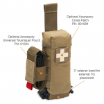 Chinook Medical Gear Individual First Aid Kit Pouch Kit coyote brown with tourniquet holder and cross patch