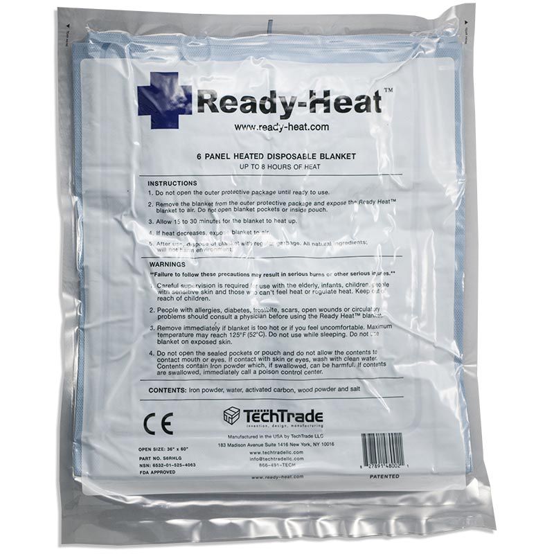 Ready Heat 6 Panel Heated Blanket 10 HRS Heat 34"x60" S6RHLG 