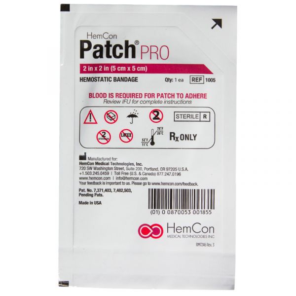 Tricol Biomedical, Inc. HemCon PatchPro Bandage - 2x2