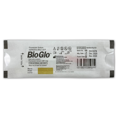 Bio-Glo Bio-Glo, Fluorescein Sodium 1 mg Ophthalmic Strips, Box 300