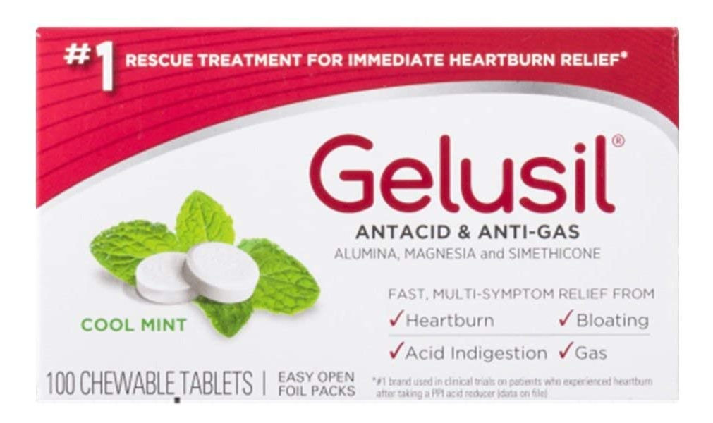 Gelusil Antacid and Anit-Gas Chewable Tablet 100/Box