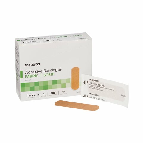 McKesson Medical-Surgical Adhesive Strip 1 X 3 Inch Rectangle Tan Sterile