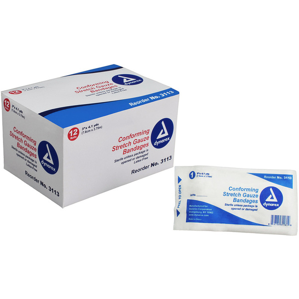 Stretch gauze 3in conforming - Box of 12